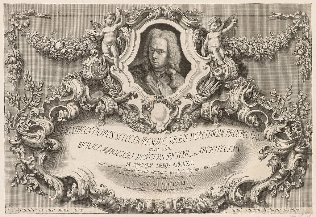 Frontespizio del libro con le vedute di Venezia